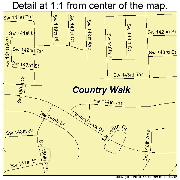 Country Walk, Florida road map detail