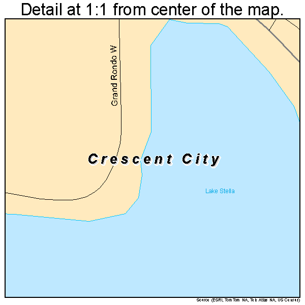 Crescent City, Florida road map detail