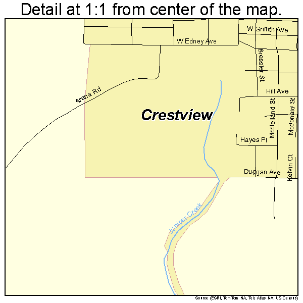 Crestview, Florida road map detail