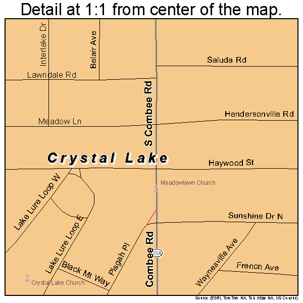 Crystal Lake, Florida road map detail