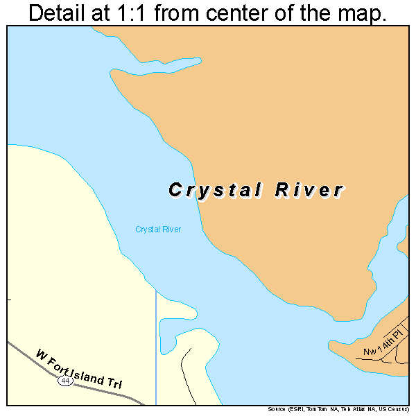 Crystal River, Florida road map detail