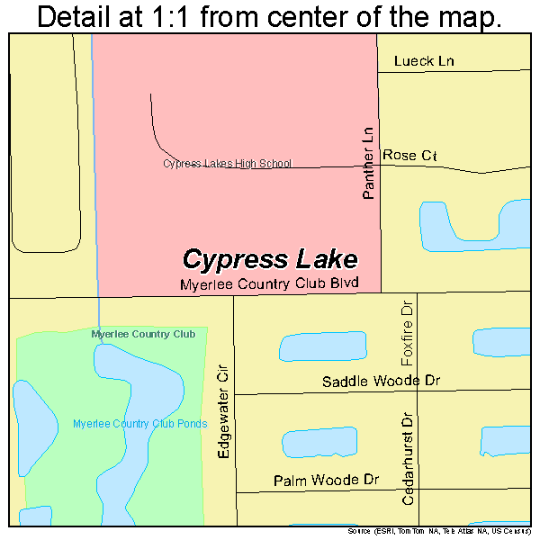 Cypress Lake, Florida road map detail