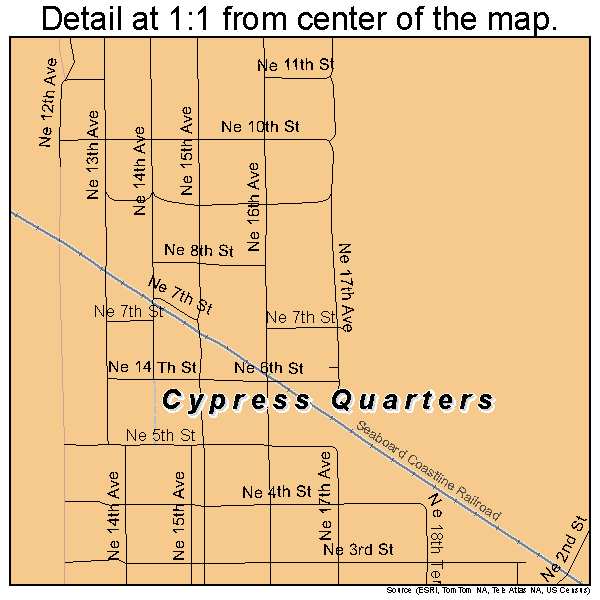 Cypress Quarters, Florida road map detail