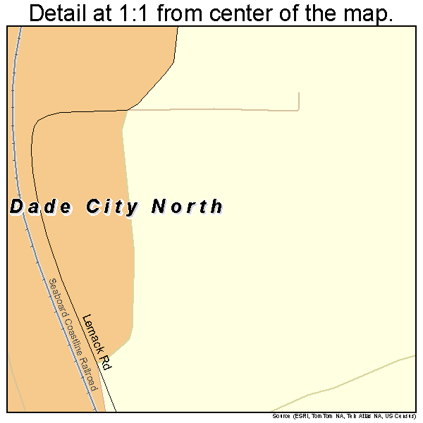Dade City North, Florida road map detail
