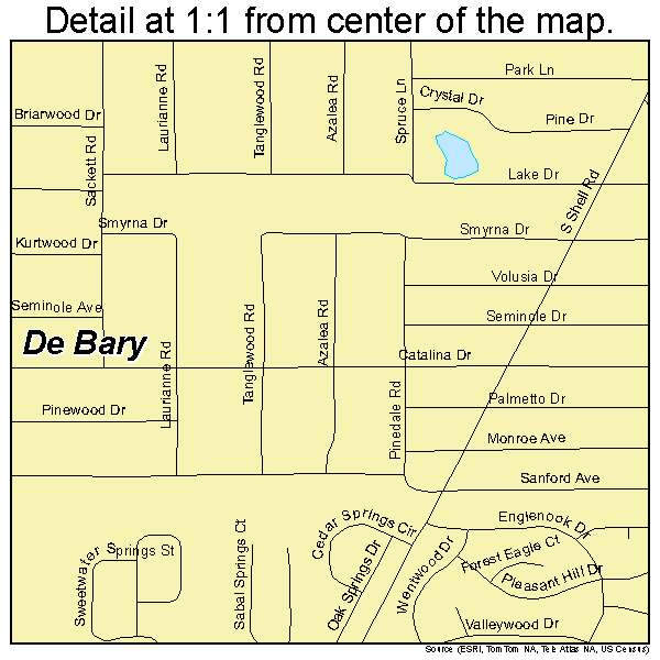 De Bary, Florida road map detail