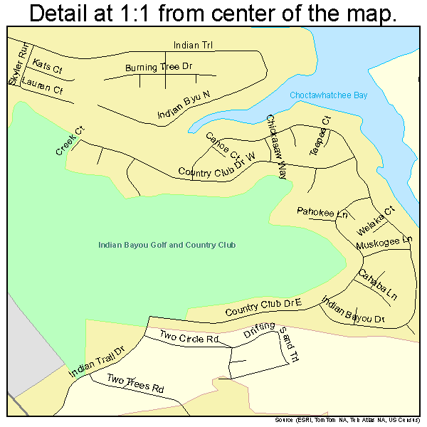 Destin, Florida road map detail