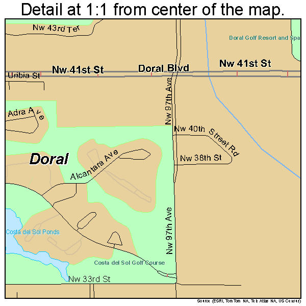 Doral, Florida road map detail