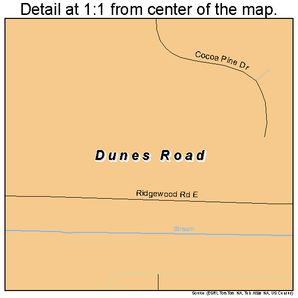 Dunes Road, Florida road map detail