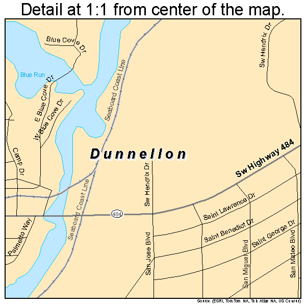 Dunnellon, Florida road map detail