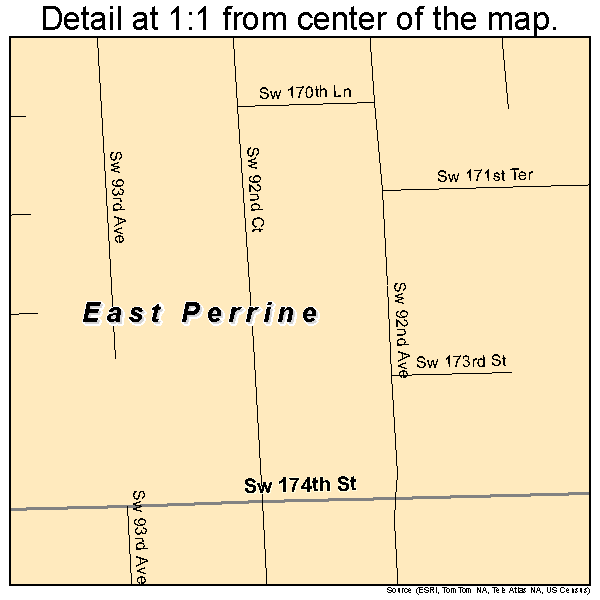 East Perrine, Florida road map detail