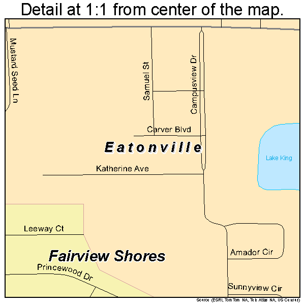 Eatonville, Florida road map detail
