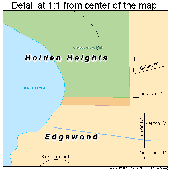 Edgewood, Florida road map detail