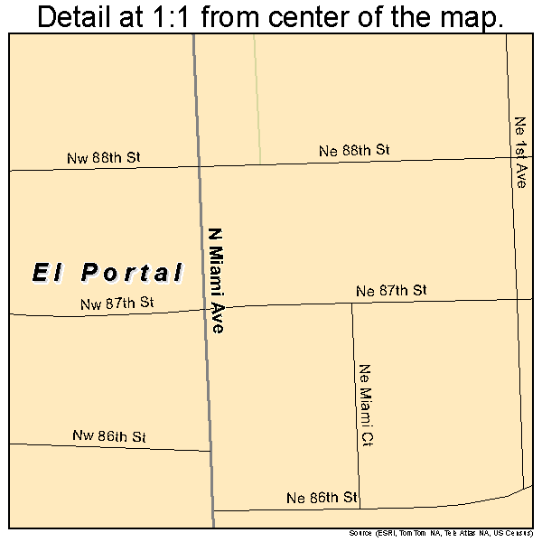 El Portal, Florida road map detail