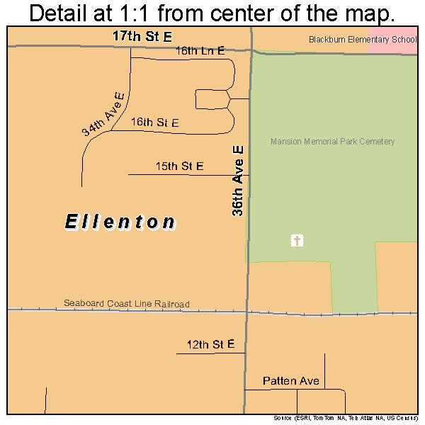 Ellenton, Florida road map detail