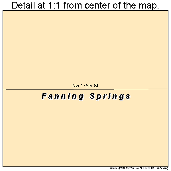 Fanning Springs, Florida road map detail