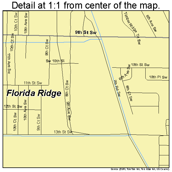 Florida Ridge, Florida road map detail