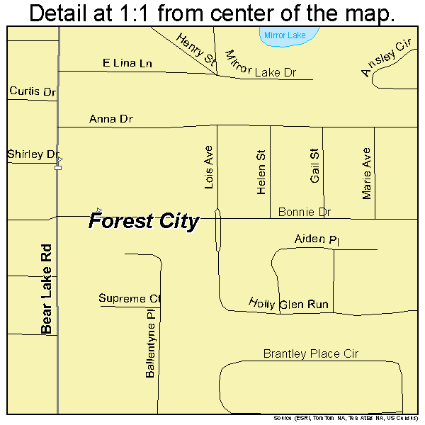 Forest City, Florida road map detail