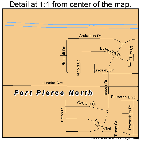 Fort Pierce North, Florida road map detail