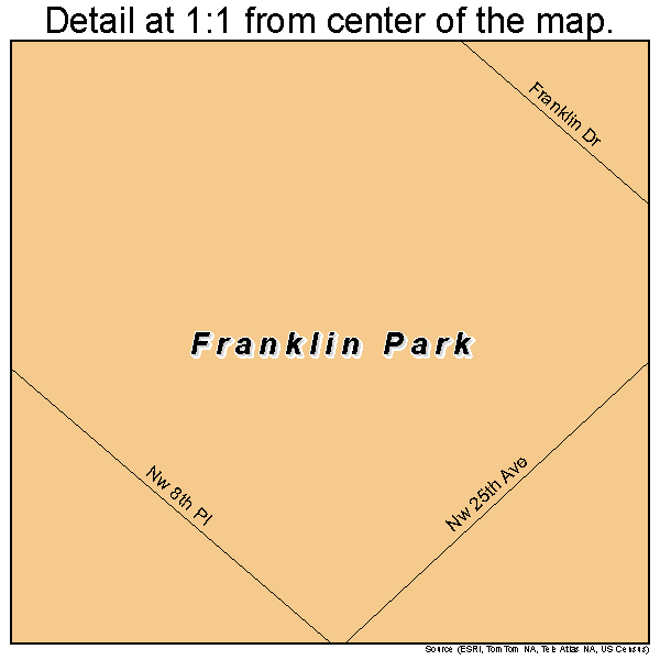 Franklin Park, Florida road map detail