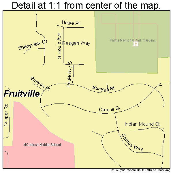 Fruitville, Florida road map detail