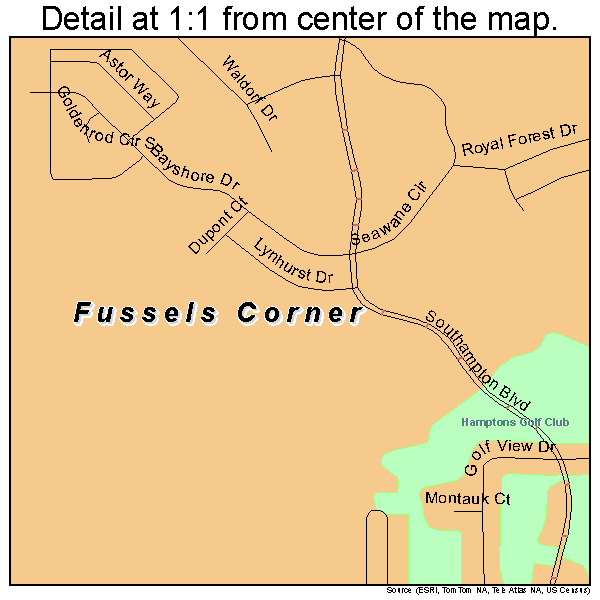 Fussels Corner, Florida road map detail