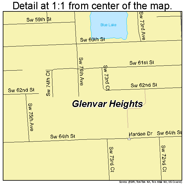 Glenvar Heights, Florida road map detail