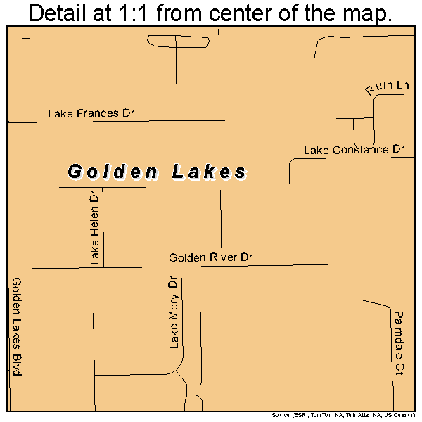 Golden Lakes, Florida road map detail