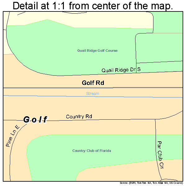 Golf, Florida road map detail