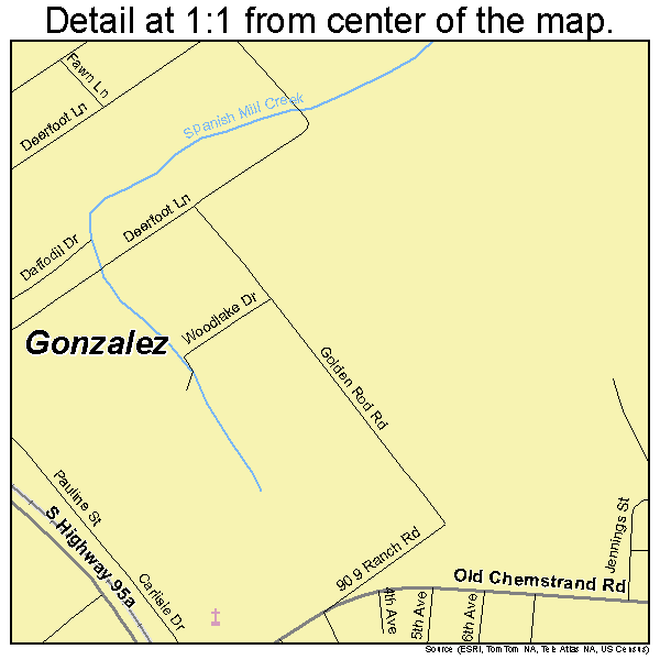 Gonzalez, Florida road map detail