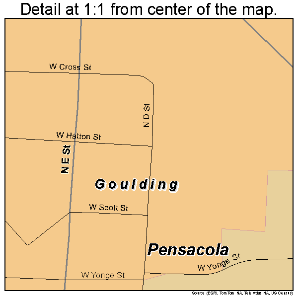 Goulding, Florida road map detail