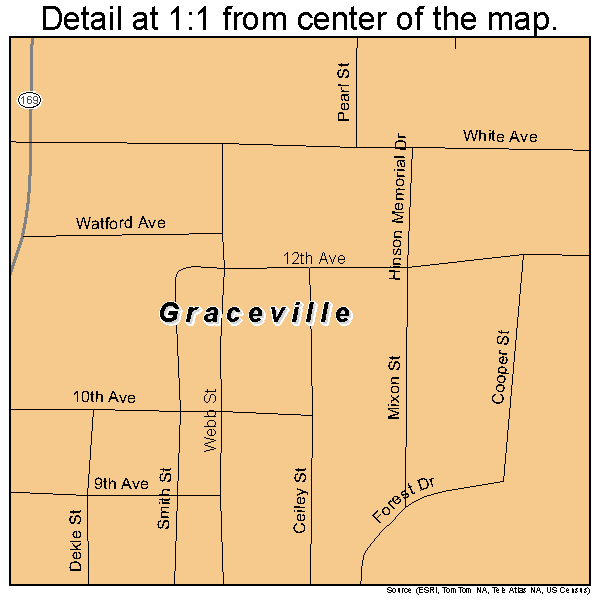 Graceville, Florida road map detail