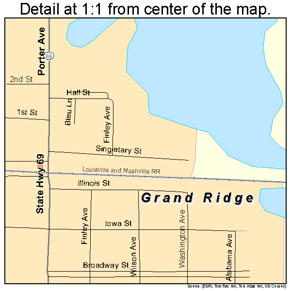 Grand Ridge, Florida road map detail