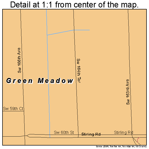 Green Meadow, Florida road map detail