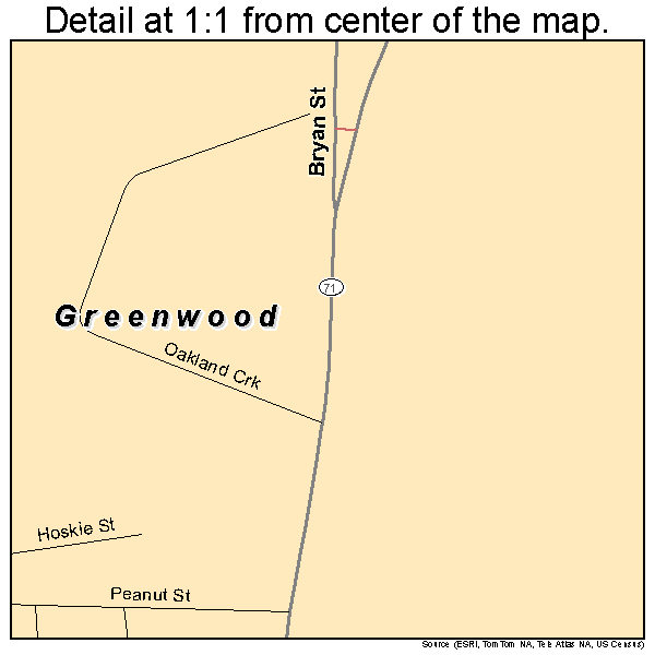 Greenwood, Florida road map detail