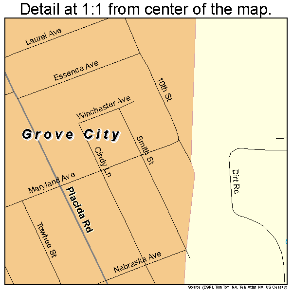 Grove City, Florida road map detail