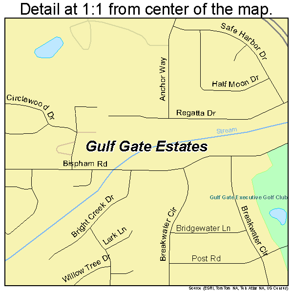 Gulf Gate Estates, Florida road map detail