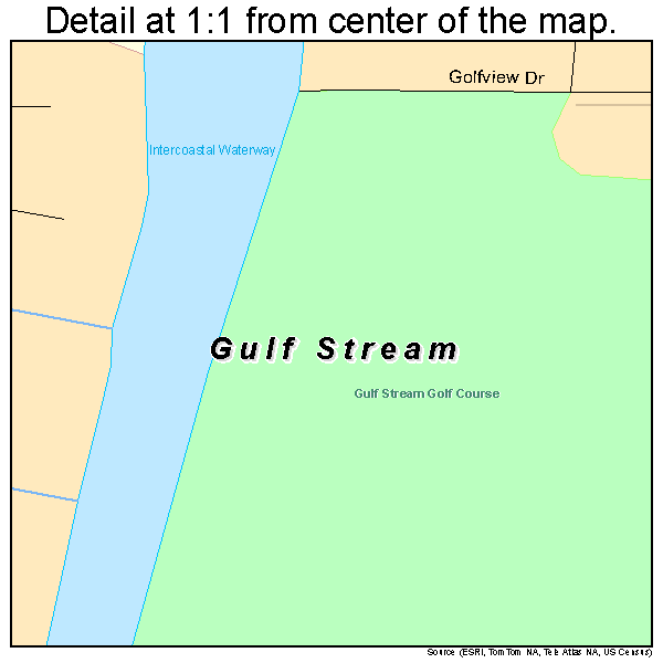 Gulf Stream, Florida road map detail