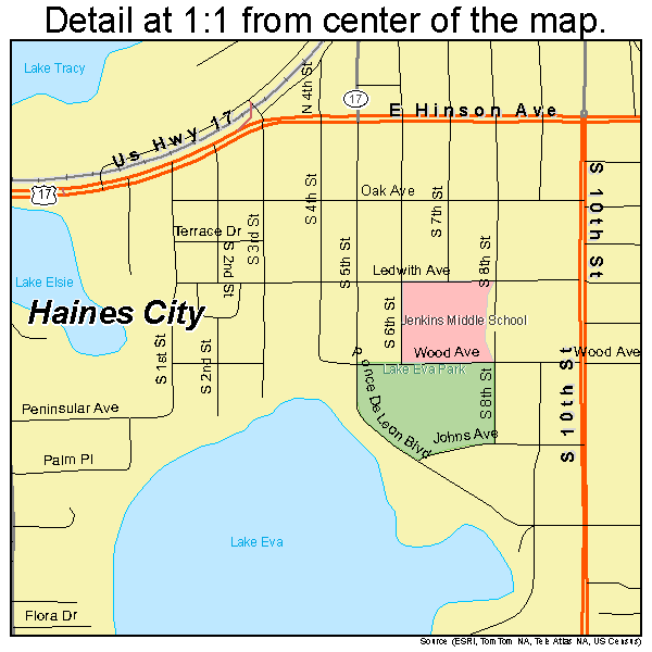 Haines City, Florida road map detail