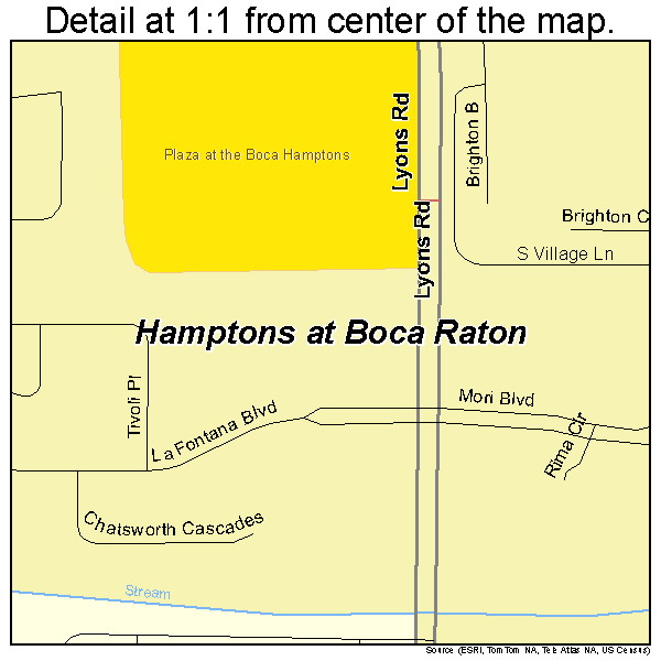 Hamptons at Boca Raton, Florida road map detail