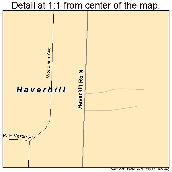 Haverhill, Florida road map detail