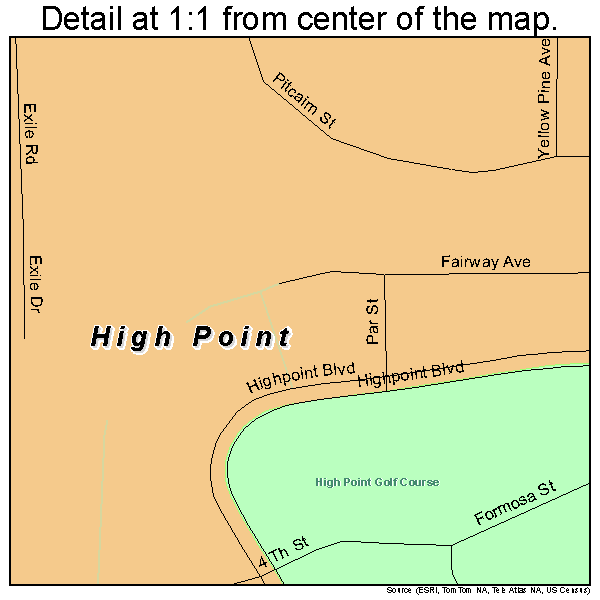 High Point, Florida road map detail