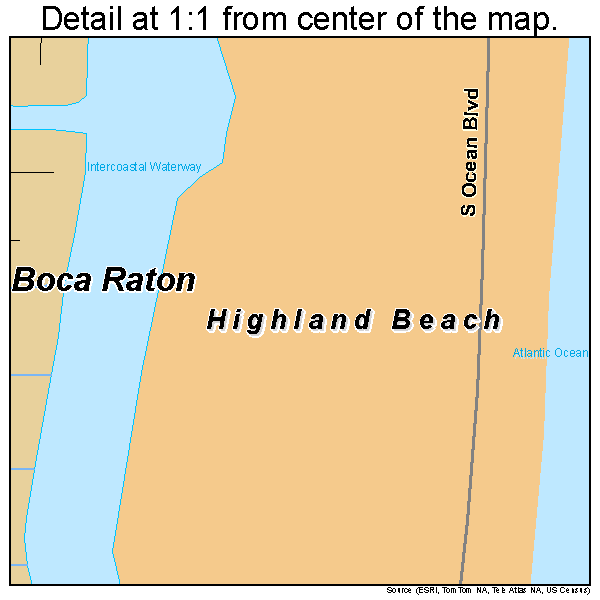 Highland Beach, Florida road map detail