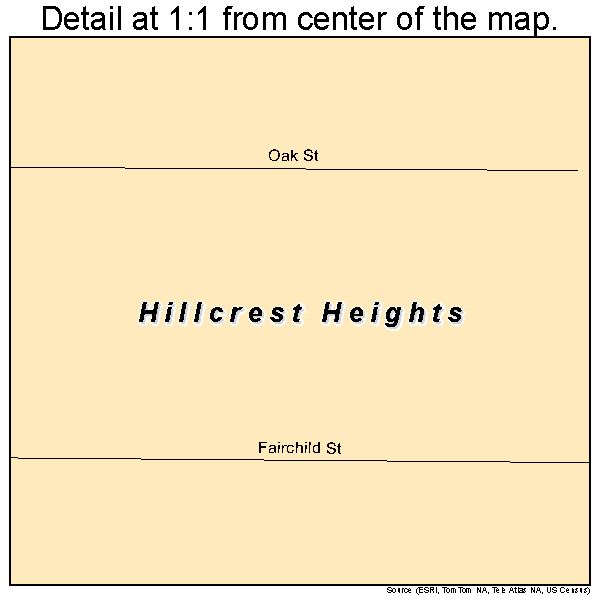 Hillcrest Heights, Florida road map detail