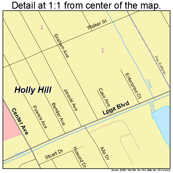 Holly Hill, Florida road map detail