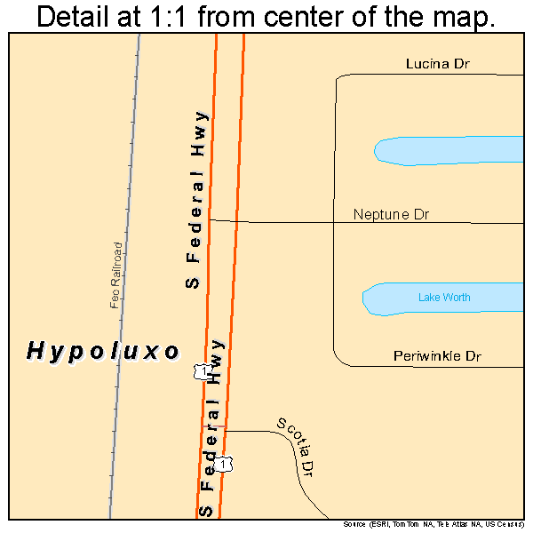 Hypoluxo, Florida road map detail