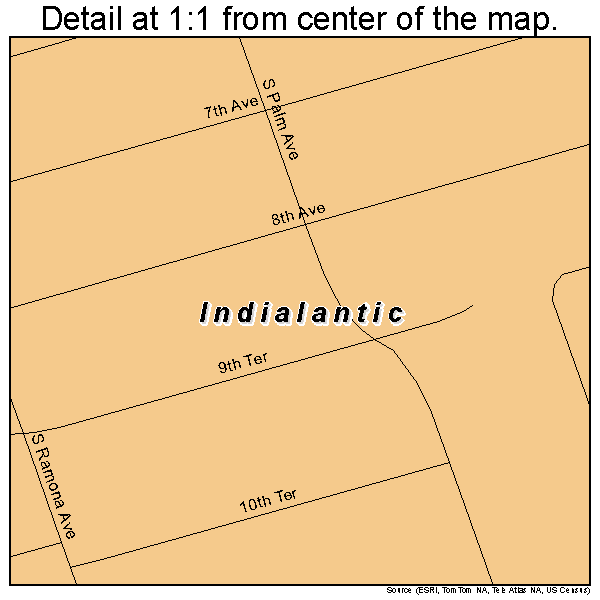 Indialantic, Florida road map detail