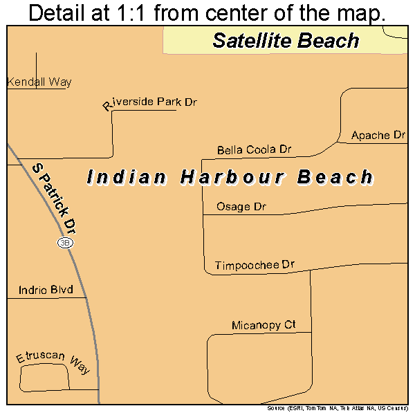 Indian Harbour Beach, Florida road map detail