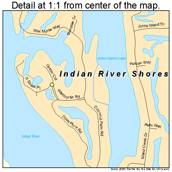 Indian River Shores, Florida road map detail