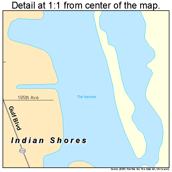 Indian Shores, Florida road map detail
