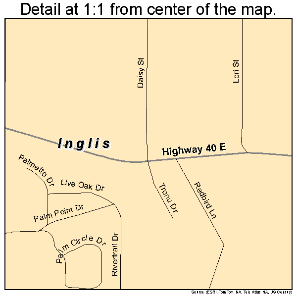 Inglis, Florida road map detail